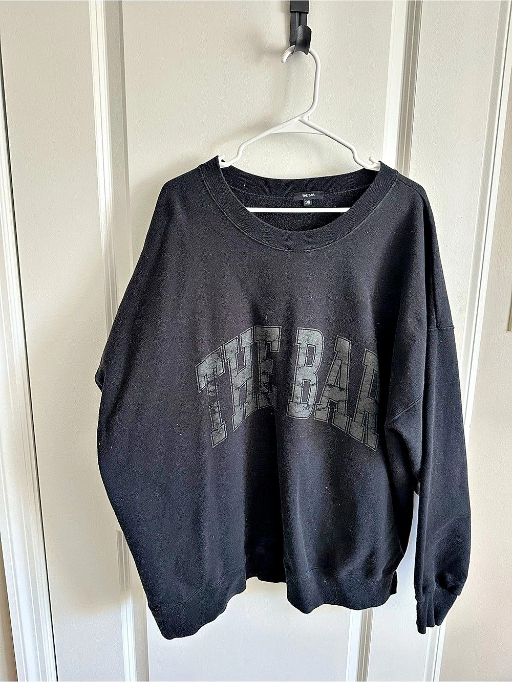 The Bar Varsity Sweatshirt Black Graphic Sweatshirt